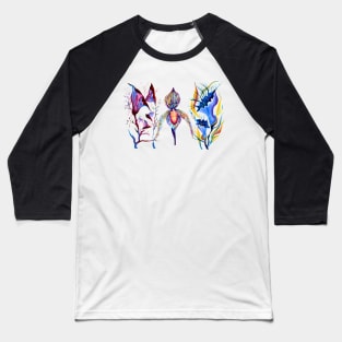 Watercolor Painted Lady Slipper Baseball T-Shirt